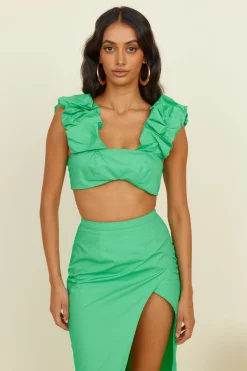 HELLO MOLLY Pixie Fun Crop Top Green