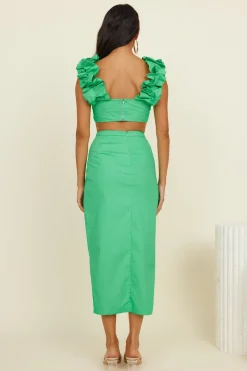 HELLO MOLLY Pixie Fun Crop Top Green