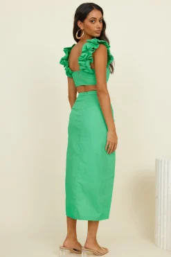 HELLO MOLLY Pixie Fun Crop Top Green