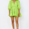 HELLO MOLLY Sweetest Treat Mini Dress Lime