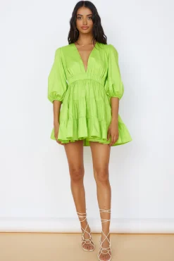 HELLO MOLLY Sweetest Treat Mini Dress Lime