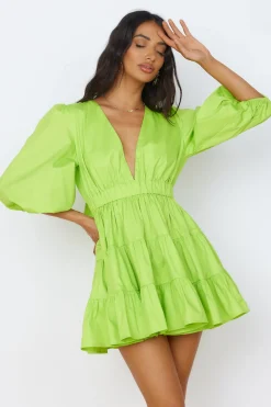 HELLO MOLLY Sweetest Treat Mini Dress Lime
