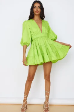 HELLO MOLLY Sweetest Treat Mini Dress Lime