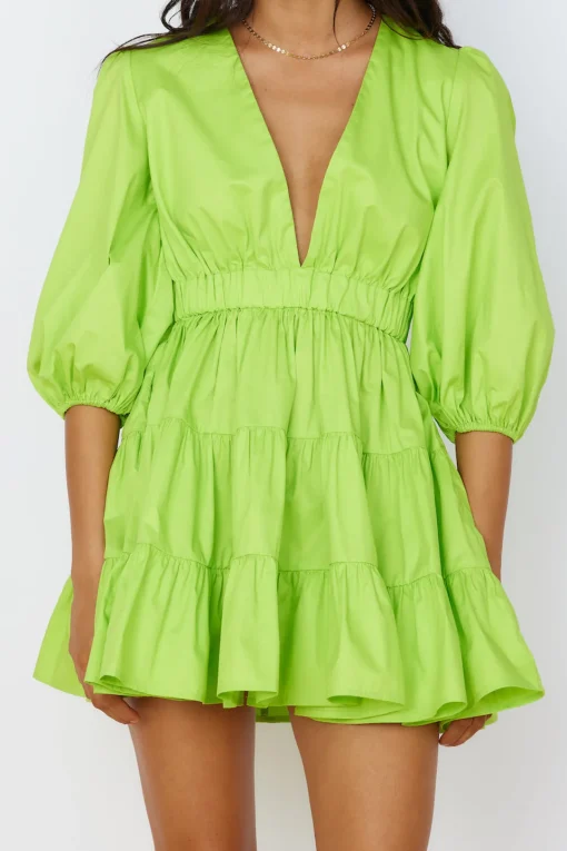 HELLO MOLLY Sweetest Treat Mini Dress Lime