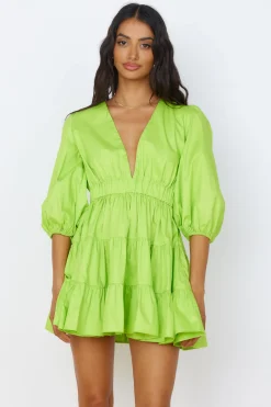 HELLO MOLLY Sweetest Treat Mini Dress Lime