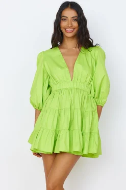 HELLO MOLLY Sweetest Treat Mini Dress Lime
