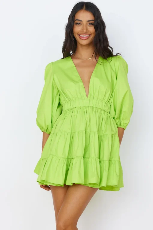 HELLO MOLLY Sweetest Treat Mini Dress Lime