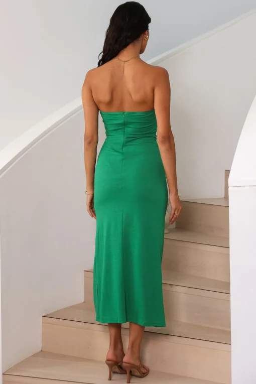Help Myself Midi Dress Green