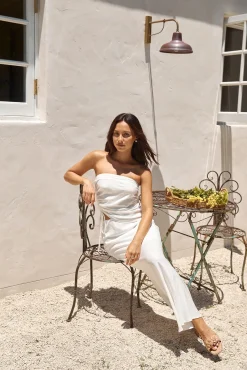 Hidden Oasis Linen Maxi Skirt White