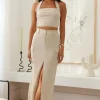 Hoping For Something Midi Skirt Beige
