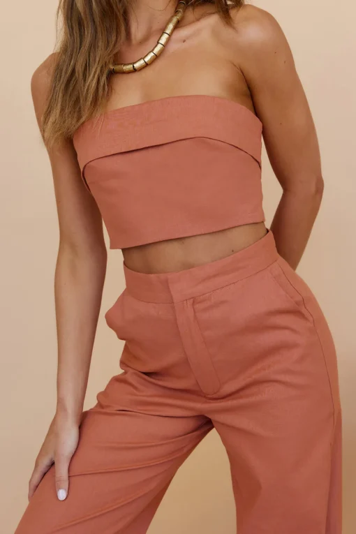 In Hindsight Crop Top Rust
