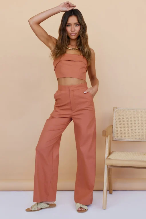 In Hindsight Crop Top Rust
