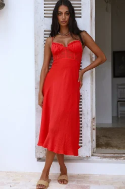 In This Lifetime Midi Dress Red