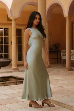 Isabel Carmona Midi Dress Sage Green
