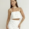 Island Calm Embroidered Crop Top White
