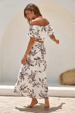 Island Whisper Maxi Skirt Brown
