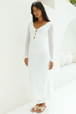 Ivory Moon Maxi Dress White