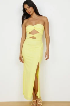 Josephine Strapless Maxi Dress Yellow