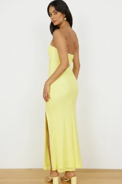 Josephine Strapless Maxi Dress Yellow