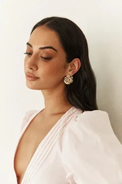 18K Gold Plated Athena Earrings Gold