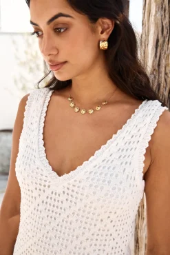 18k Gold Plated Bronze Perfection Necklace Gold