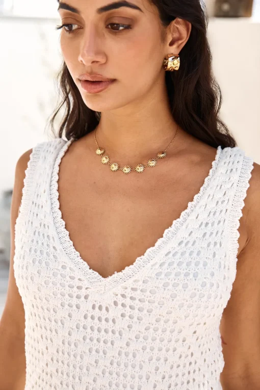 18k Gold Plated Bronze Perfection Necklace Gold