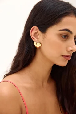 18k Gold Plated Lover Earrings Gold