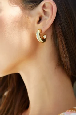 18K Gold Plated On Trend Earrings Gold