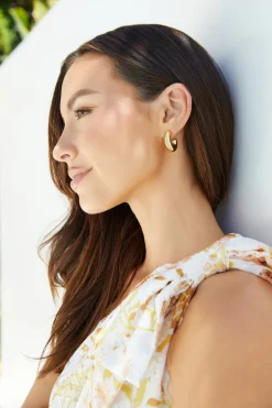 18K Gold Plated On Trend Earrings Gold
