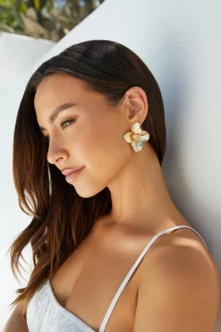 18K Gold Plated Open Heart Earrings Gold