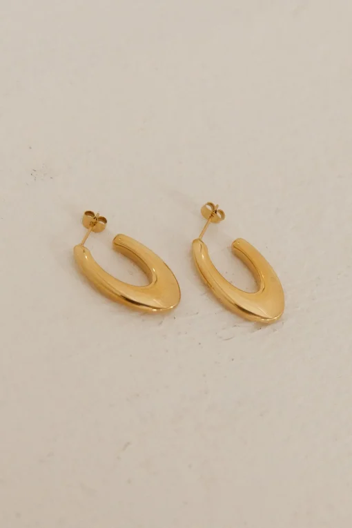 18K Gold Plated Perfect Hoop Earrings Gold