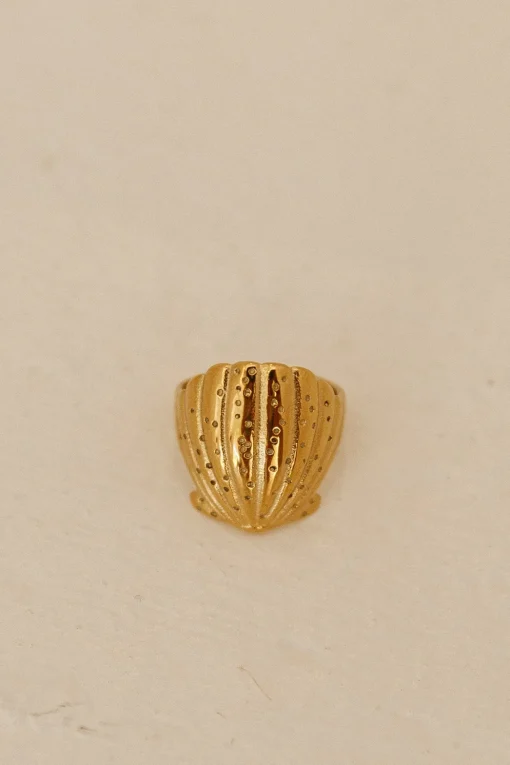 18K Gold Plated Shimmering Treasure Ring Gold