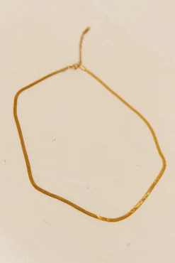 18k Gold Plated Sleek Snake Necklace Gold
