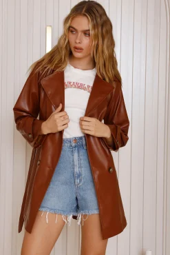 Kiss Of Venus Trench Coat Brown