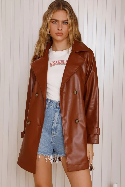 Kiss Of Venus Trench Coat Brown