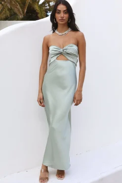 Laced With Gold Maxi Dress Sage
