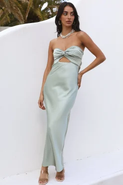 Laced With Gold Maxi Dress Sage