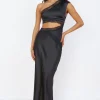 Limitless Love Satin Maxi Dress Black