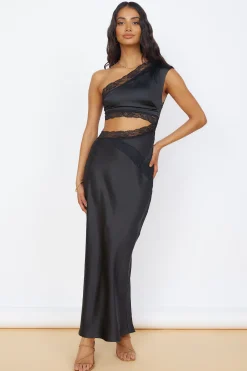 Limitless Love Satin Maxi Dress Black