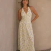 Limoncello Halter Maxi Dress Yellow