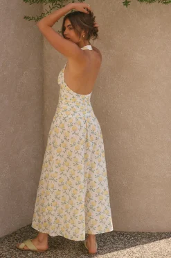 Limoncello Halter Maxi Dress Yellow