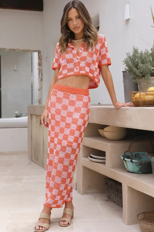 Lost Memories Maxi Skirt Orange
