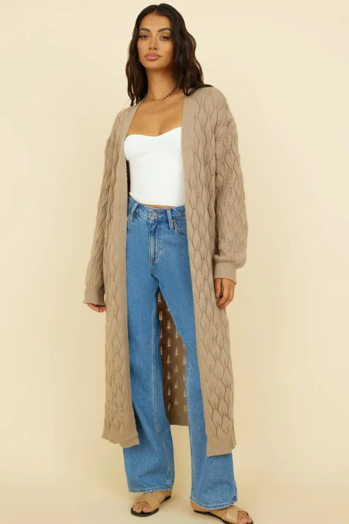Lullaby Dreams Knit Cardigan Brown