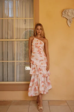 Lush Cascade Pink Floral Maxi Dress
