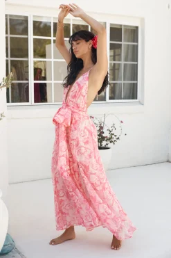 Magic Meadow Halter Maxi Dress Pink