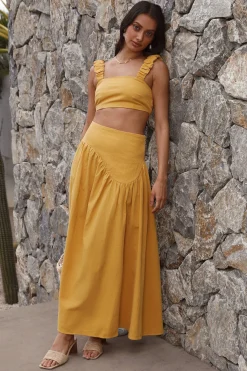 Mango Trees Maxi Skirt Mustard