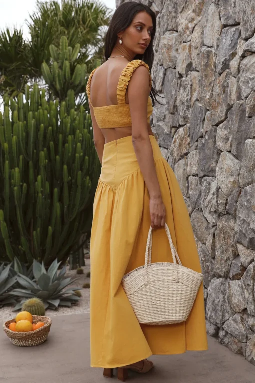 Mango Trees Maxi Skirt Mustard