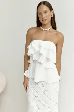 Miles Of Style Strapless Top White