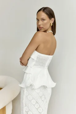 Miles Of Style Strapless Top White