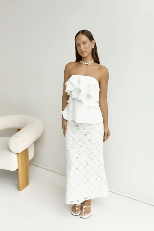Miles Of Style Strapless Top White